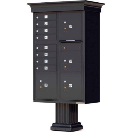 FLORENCE MFG CO Vital Cluster Box Unit w/Vogue Classic Accessories, 8 Mailboxes & 4 Parcel Lockers, Black 1570-8T6VBKAF